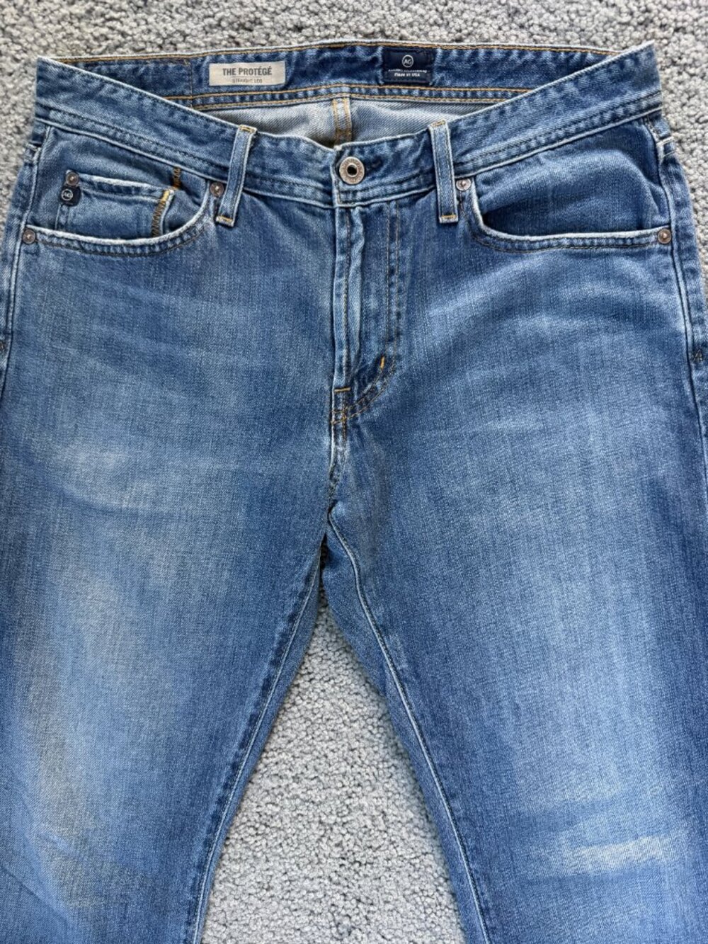 AG Adriano Goldschmied The Protege Straight Jeans 31x32 USA Tae Wash Lyocell EUC - Picture 2 of 13